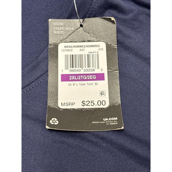 Under Armour Shirt Mens 2XL Navy Team Tech SS Baseball Factory Graphic 1376842 - Picture 2 of 6